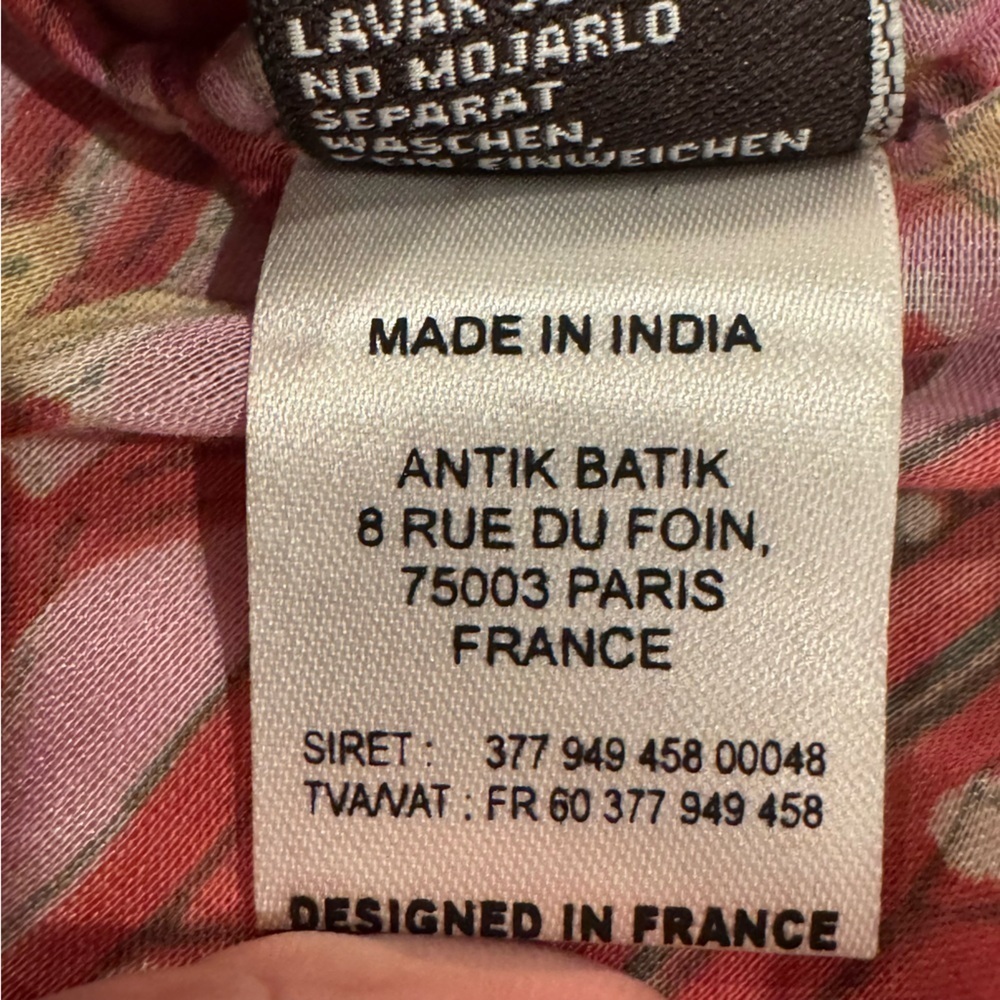 Tuckernuck Antik Batik Nootka Kaftan Pink Floral Size Large Cotton Maxi Sundress - Picture 8 of 11